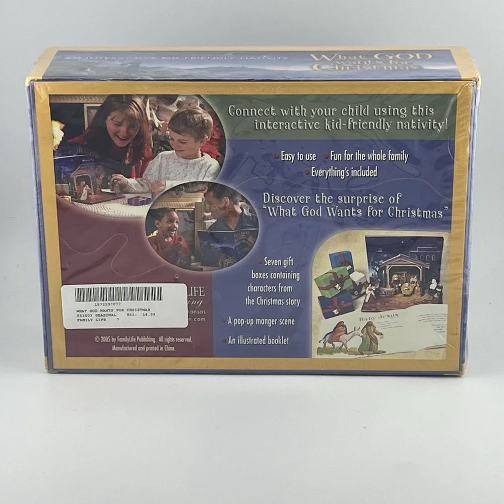 Rare What God Wants for Christmas Interactive Nativity Family Life 2005 Unopened